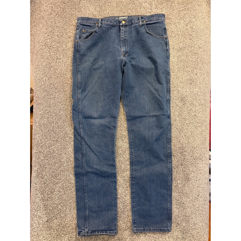 Wrangler Jeans Mens 40x38 Blue Advanced Comfort 47 Regular Fit Denim 47MACMS